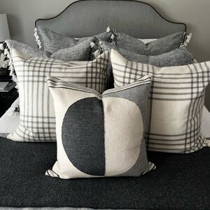 Gray and Cream Decorative Throw Pillows by Serena and Lily